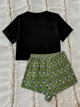 Graphic Tee Panda Print Shorts Lounge Set